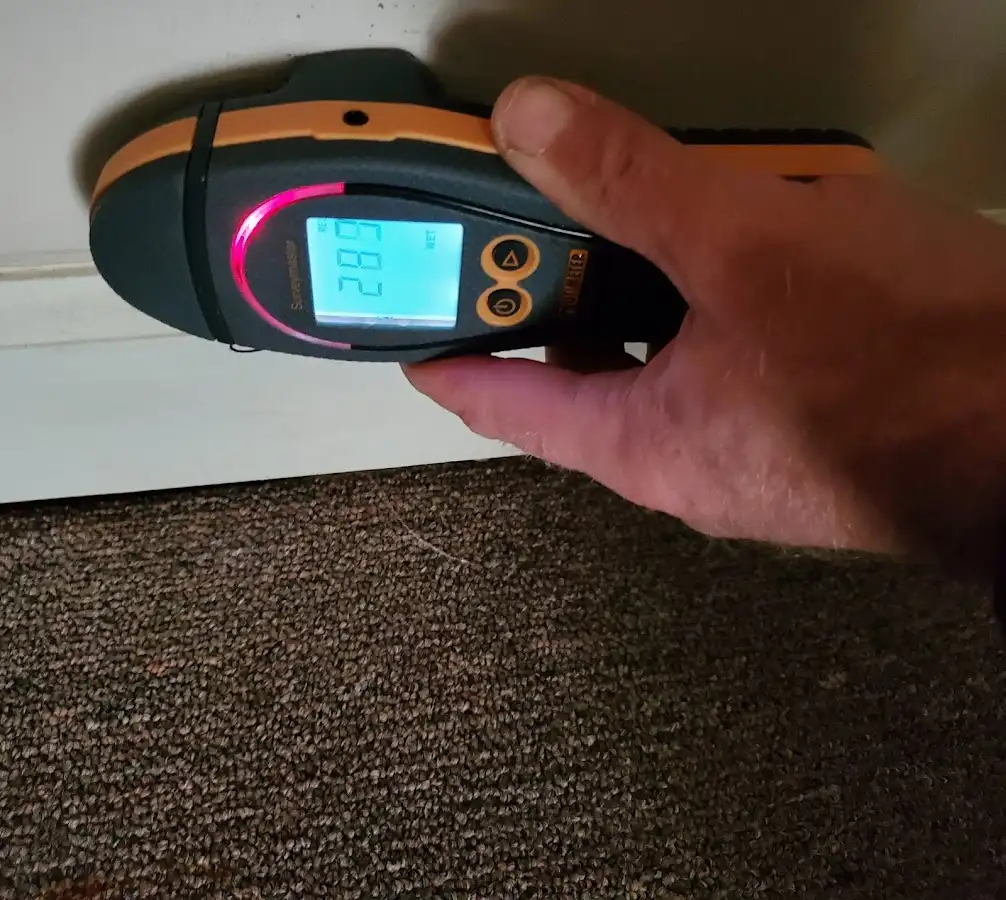 Moisture detection at baseboard during Mold Inspection & Testing in Tucson Estates